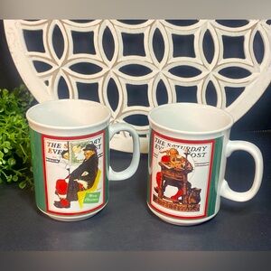 Norman Rockwell Illustrated Christmas Mug Set